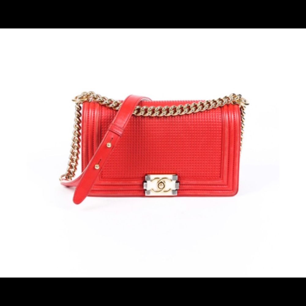 Red Chanel Leboy Bag
